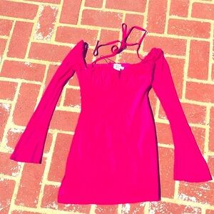 Princess Polly cranberry long sleeve dress new